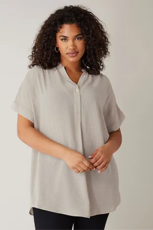 Evans Half Placket Short Sleeve Blouse AU 30-32