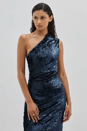 ilta Sequinned One-Shoulder Maxi Dress AU 10