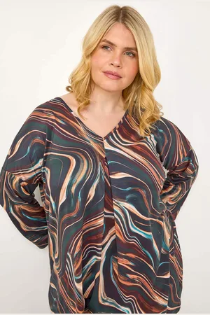 Roman Natural Curve V-Neck Pleat Front Tunic AU 22-24