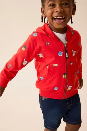 Marvel Boys Avengers All Over Print Zip Through 100% Cotton Top (9mths-8yrs)