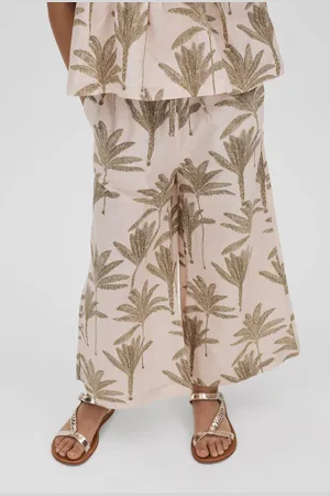 Reiss Girls Neutral Klemee 9-13 yrs Linen-Cotton Drawstring Trousers