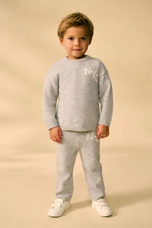 Next Boys Knitted NYC Varsity Jumper and Joggers Set (3mths-7yrs)