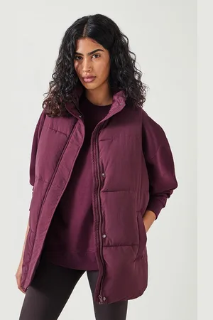 Hush Puppies Womens Burgundy Alice Puffer Gilet