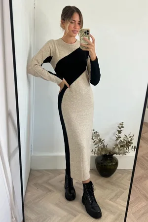 Style Cheat Womens Brynn Colourblock Knitted Dress