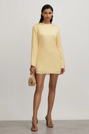 Anna Quan Plisse Raw Hem Mini Dress AU 12