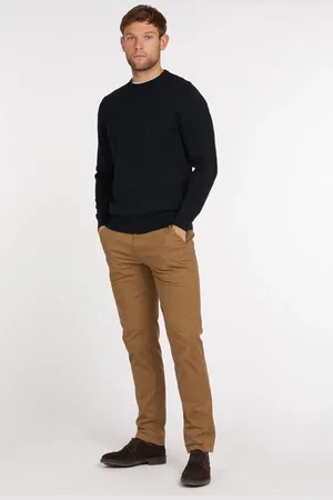 Barbour Black Mens 100% Cotton Pima Crew Neck Jumper L