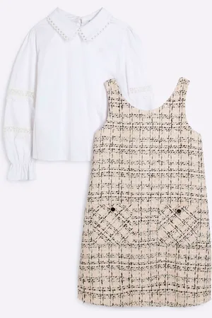 River Island Girls Girls Boucle Bow Shift Dress