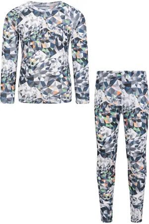 Mountain Warehouse Girls Multi Kids Talus Printed Thermal Top And Joggers Set