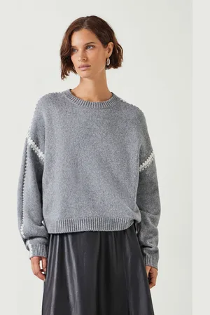 Hush Puppies Womens Whitney Relaxed Wool Blend Stitch Detail Jumper