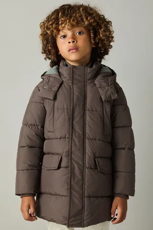 Reiss Boys Chocolate Carston 9-13 yrs Patch-Pocket Quilted Puffer Jacket