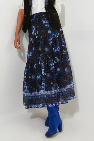 Joe Browns Womens Vintage Celestial Printed Layered Maxi Skirt