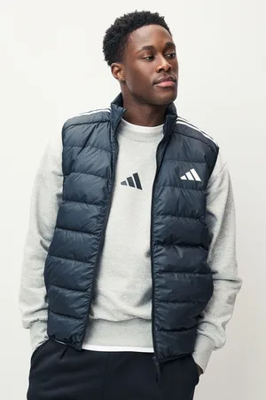 adidas Black Essentials 3-Stripes Light Down Vest 2XL Reg