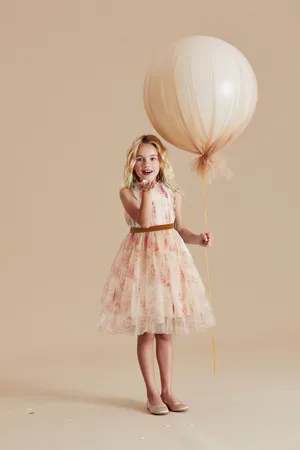 Next Girls Floral Mesh Tie Back Party Dress (3-16yrs)