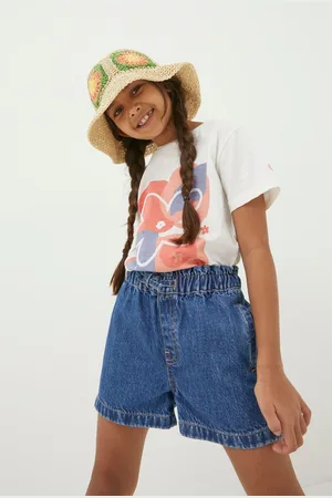 Fat Face Girls FatFace Paperbag Denim Shorts