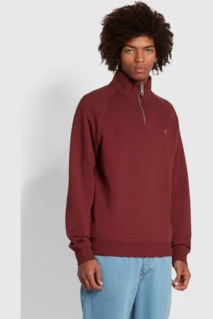 Farah Mens Jim Quarter Zip Sweatshirt