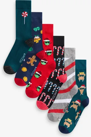 Wild Feet Mens Christmas Socks 6 Pack