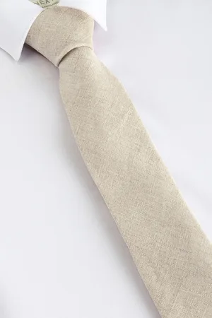 Next Boys Neutral 100% Linen Tie (1-16yrs)