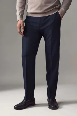 HUGO BOSS Mens Wool Blend Stretch Poplin Trousers