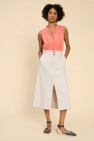 White Stuff Womens Allie Denim Midi Skirt