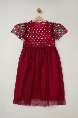 MISS Girls Cluster Sequin Waterfall Dress