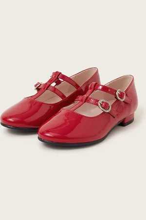 Monsoon Girls Patent Faux Leather Two Strap Shoes