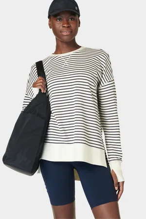 Sweaty Betty Womens Lily Stripe After Class Longline Sweatshirt