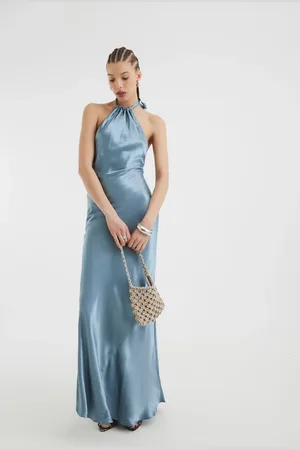 River Island Halter Slip Maxi Dress AU 16