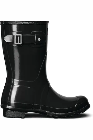 Hunter Womens Original Short Gloss Black Wellies AU 7 (EU 38)