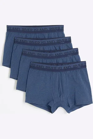 River Island Mens 100% Cotton Trunks 4 Pack