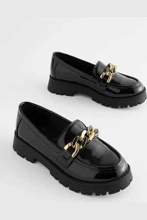 Next Girls Patent Chunky Chain Loafer School Shoes