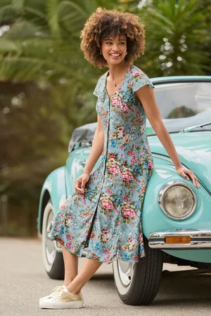 Joe Browns Rose V-Neck Knee Dress AU 16