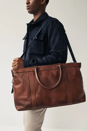 Next Mens Brown Leather Holdall
