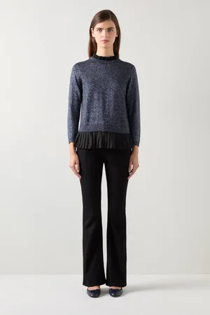 LK Bennett Womens Mary Pleated Detail Knit Jumper
