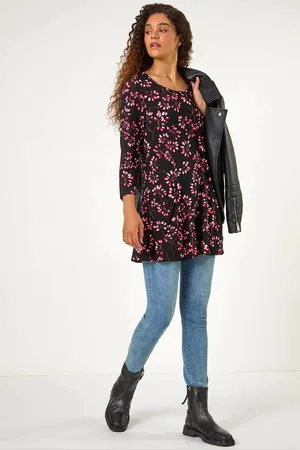 Roman Pink Floral Print Tunic AU 12