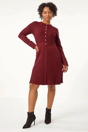 Roman Petite Pearl Detail Knitted Dress AU 14