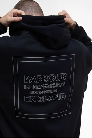 Barbour Micro Block Graphic Black Hoodie XL