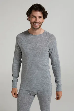 Mountain Warehouse Grey Merino Mens Round Neck Thermal Top XL