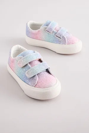 Next Rainbow Glitter Wide Fit (G) Chunky Trainers With Touch Fastening AU 5 (EU 21.5)