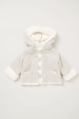 Rock-a-bye Baby Boutique Boys 100% Cotton True Knit Cardigan with Sherpa Lining