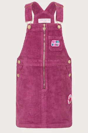 Monsoon Girls Good Vibes Corduroy Pinafore Dress