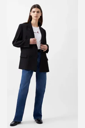 French Connection Womens Double Breasted Harrie Suiting Blazer