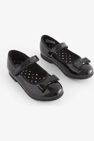 Next Girls Patent Standard Fit (F) School Leather Bow Mary Jane Shoes