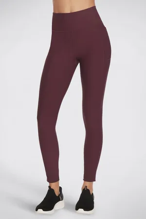 Skechers Burgundy Goflex Ribbed High Waist Leggings XL