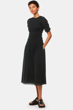 Whistles 100% Cotton Smocked Avery Dress AU 10