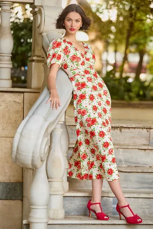 Joe Browns Vintage Rose Midi Dress AU 14