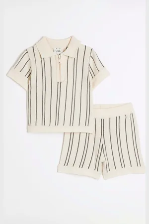 River Island Stripe Baby Boys Knitted Polo Shirt Set 3