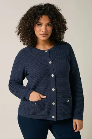 Evans Blue Button Detail Cardigan AU 30-32