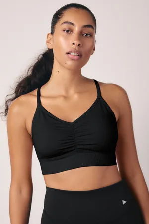 Next Black Seamless Strappy Sports Bra XL
