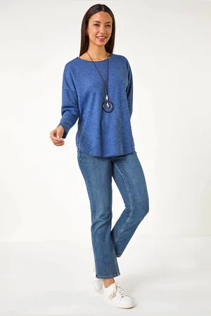 Roman Black Relaxed Necklace Tunic Top AU 10