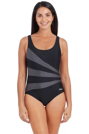Zoggs Sandon Scoopback Swimsuits With Fixed Foam Cups And Tummy Control AU 12